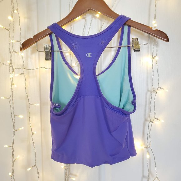 💜 Champion Cropped Indigo Workout Tank Top - Picture 4 of 4